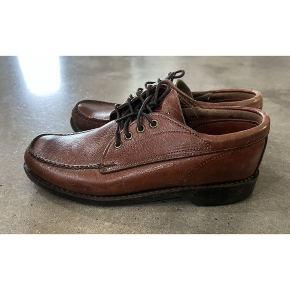 GOKEY Sauvage Bison Leather Mens Size 8.5‎ E Brown Oxford Shoes Loafers